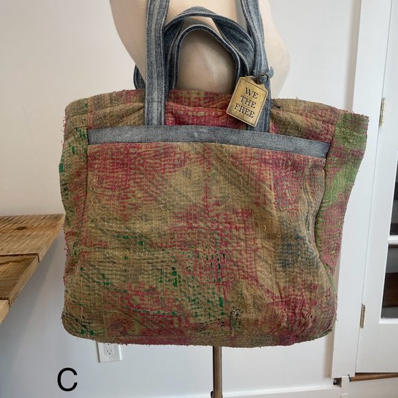 077 We The Free Kantha Sashiko Tote Multiple patterns available - Picture 9 of 14